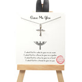101498, GOLD DIPPED, "GAVE ME YOU" CROSS WING CHARM NECKLACE
