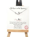 101499, GOLD DIPPED, "HIS EYE IS ON THE SPARROW" TREE BRANCH NECKLACE