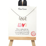 101501, GOLD DIPPED, "GIVE LOVE" L O V E" CHARM NECKLACE