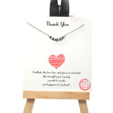 101502, GOLD DIPPED, "THANK YOU" DAINTY MULTI HEART NECKLACE