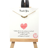 101502, GOLD DIPPED, "THANK YOU" DAINTY MULTI HEART NECKLACE