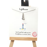 101503, GOLD DIPPED, "LIGHTHOUSE" CHARM NECKLACE