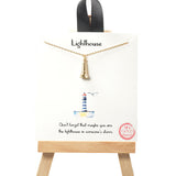101503, GOLD DIPPED, "LIGHTHOUSE" CHARM NECKLACE