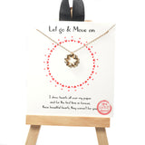 101505, GOLD DIPPED, "LET GO & MOVE ON" DAINTY MULTI HEART NECKLACE