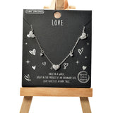 101511, GOLD DIPPED, DAINTY HEART CUBIC ZIRCONIA NECKLACE