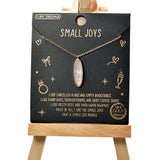 101515, GOLD DIPPED, OVAL MOTHER OF PEARL CUBIC ZIRCONIA CHARM NECKLACE