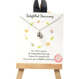 101516, GOLD DIPPED, "DELIGHTFUL DISCOVERY" EASTER EGG CHARM NECKLACE