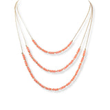 101524, DAINTY BEADED TRIPLE LAYERED NECKLACE
