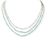 101548, DAINTY BEAD TRIPLE LAYERED NECKLACE