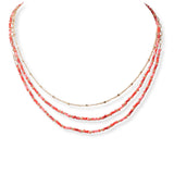 101548, DAINTY BEAD TRIPLE LAYERED NECKLACE