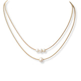 101551, FRESHWATER PEARL DOUBLE LAYERED NECKLACE