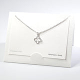 101555, 14K GOLD DIPPED, DAINTY CUTOUT CLOVER CHARM NECKLACE
