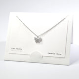 101556, 14K GOLD DIPPED, DAINTY BUTTERFLY CUBIC ZIRCONIA CHARM NECKLACE