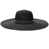 101577, BLING MAZE PRINT TRIM WIDE BRIM FEDORA HAT