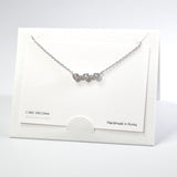 101590, 14K GOLD DIPPED, DAINTY TRIPLE HEART CUBIC ZIRCONIA NECKLACE