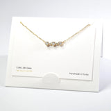 101590, 14K GOLD DIPPED, DAINTY TRIPLE HEART CUBIC ZIRCONIA NECKLACE