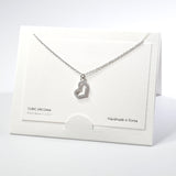 101591, 14K GOLD DIPPED, CUTOUT HEART CUBIC ZIRCONIA CHARM NECKLACE