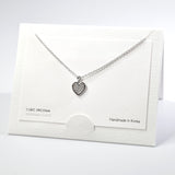 101592, 14K GOLD DIPPED, DAINTY HEART CUBIC ZIRCONIA CHARM NECKLACE