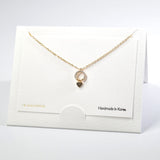 101600, 14K GOLD DIPPED, DAINTY HEART ROUND CUBIC ZIRCONIA CHARM NECKLACE