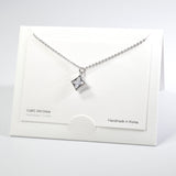 101603, 14K GOLD DIPPED, DAINTY FLOWER CUBIC ZIRCONIA CHARM NECKLACE