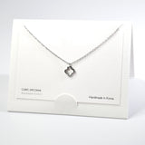 101604, 14K GOLD DIPPED, DAINTY CUTOUT CLOVER CHARM NECKLACE