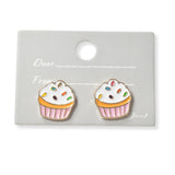101610, CUPCAKE ENAMEL STUD EARRING