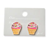 101611, CUPCAKE ENAMEL STUD EARRING