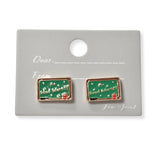 101619, "A+ GOOD WORK" ENAMEL STUD EARRING