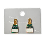 101623, CHAMPAGNE BOTTLE ENAMEL STUD EARRING
