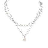 101627, DAINTY FRESHWATER PEARL DOUBLE LAYERED NECKLACE
