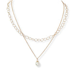 101627, DAINTY FRESHWATER PEARL DOUBLE LAYERED NECKLACE
