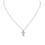 101630, DAINTY CROSS CUBIC ZIRCONIA CHARM NECKLACE