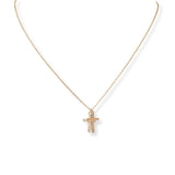 101630, DAINTY CROSS CUBIC ZIRCONIA CHARM NECKLACE