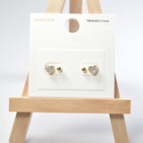 101633, 14K GOLD DIPPED, DAINTY HEART STUD EARRING SET