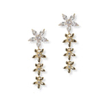 101644, FLOWER RHINESTONE DROP DANGLE EARRING