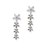 101644, FLOWER RHINESTONE DROP DANGLE EARRING
