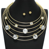 101666, RHINESTONE ACCENT METAL CHOKER NECKLACE