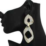 101676, GEOMETRIC CRYSTAL RHINESTONE EARRING