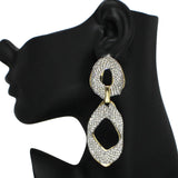 101676, GEOMETRIC CRYSTAL RHINESTONE EARRING