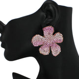101677, FLOWER CRYSTAL RHINESTONE EARRING