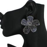 101677, FLOWER CRYSTAL RHINESTONE EARRING