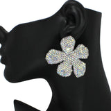 101677, FLOWER CRYSTAL RHINESTONE EARRING