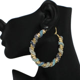 101678, TEXTURED CRYSTAL RHINESTONE ACCENT EARRING
