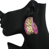 101678, TEXTURED CRYSTAL RHINESTONE ACCENT EARRING