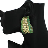 101678, TEXTURED CRYSTAL RHINESTONE ACCENT EARRING