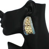 101678, TEXTURED CRYSTAL RHINESTONE ACCENT EARRING