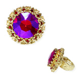 101681, BIG RHINESTONE FLORAL STRETCH RING
