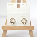101689, 14K GOLD DIPPED, PAVE CUBIC ZIRCONIA STUD EARRING