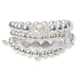 101972, CLOVER MULTI LAYERED BEADED STRETCH BRACELET