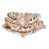 101972, CLOVER MULTI LAYERED BEADED STRETCH BRACELET